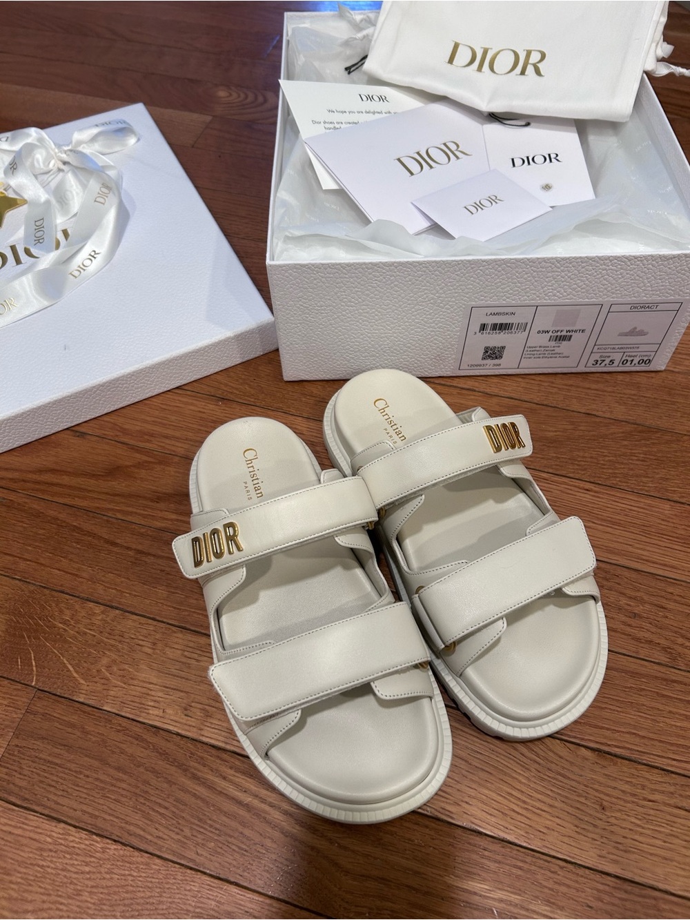 Dior Dioract Slide Off White Lambskin